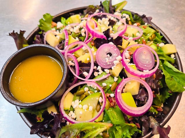 Autum Harvest Grilled Chicken Salad With Maple Dijon Vinaigrette.